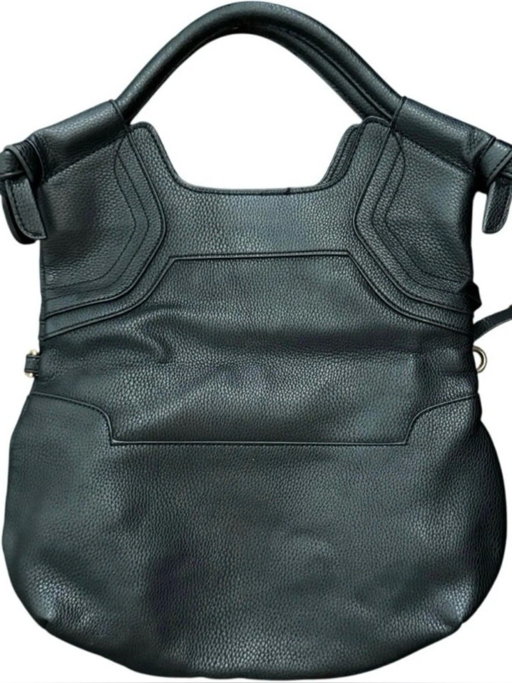 Foley + Corinna Mid City Tote Black Pebbled Leather Convertible Hobo Bag Large
